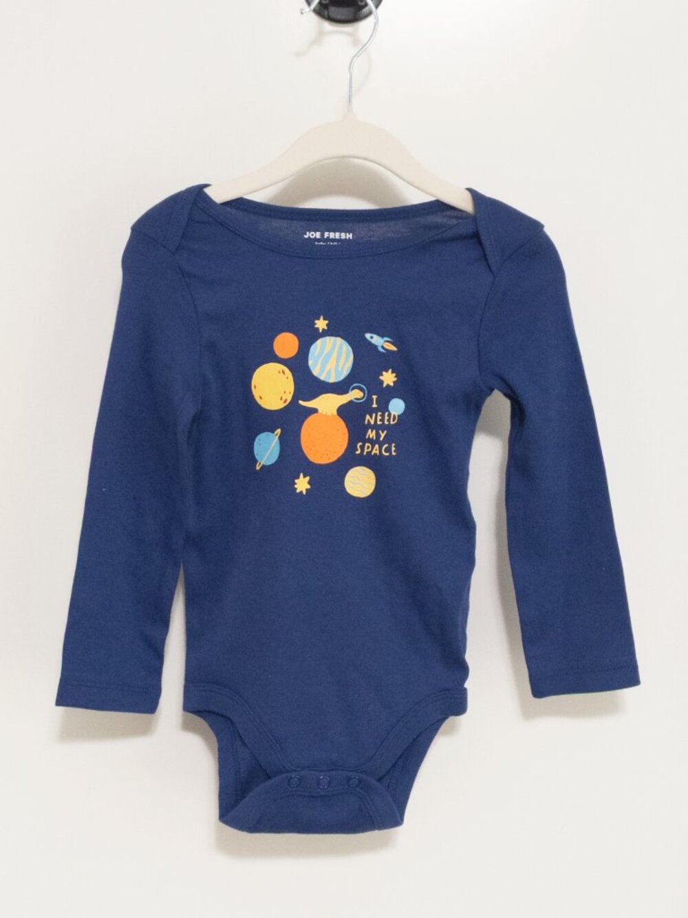 JOE FRESH I Need My Space Dinosaur Onesie Bodysuit Long Sleeve Boys Romper NASA